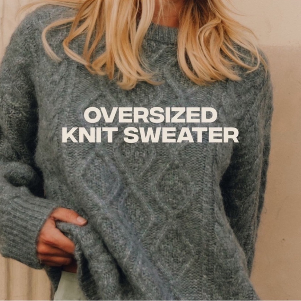 Daily Drills Oversized Knit Sweater in Frost